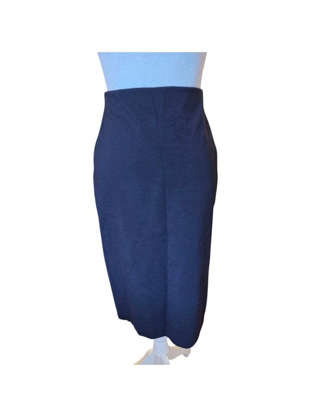Savile Row Co Navy Pencil Skirt Womens 4 6 Stretch Knit Office Workwear Midi